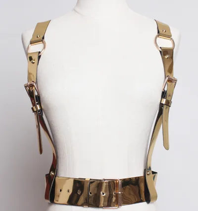 Gold mirror pu atmospheric moisture belt belt Gold A - Shop at LoveMi