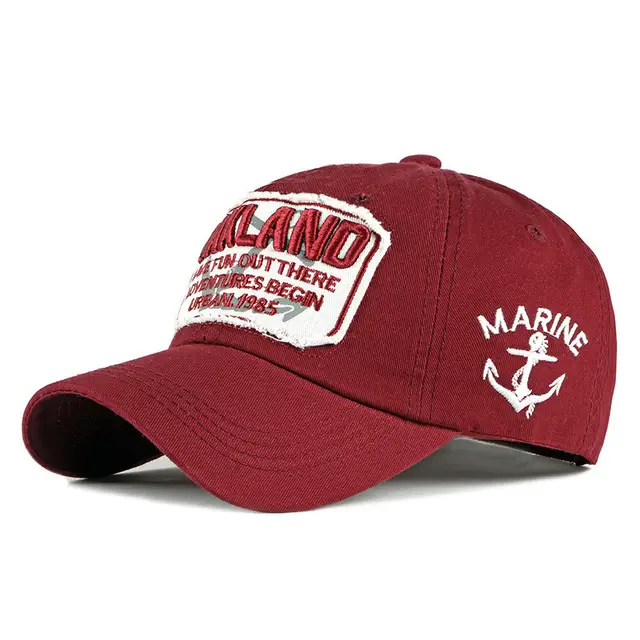 Embroidered duck tongue hat Wine Red - Shop at LoveMi