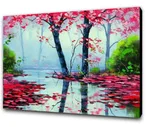 Sakura River Digital Oil Painting