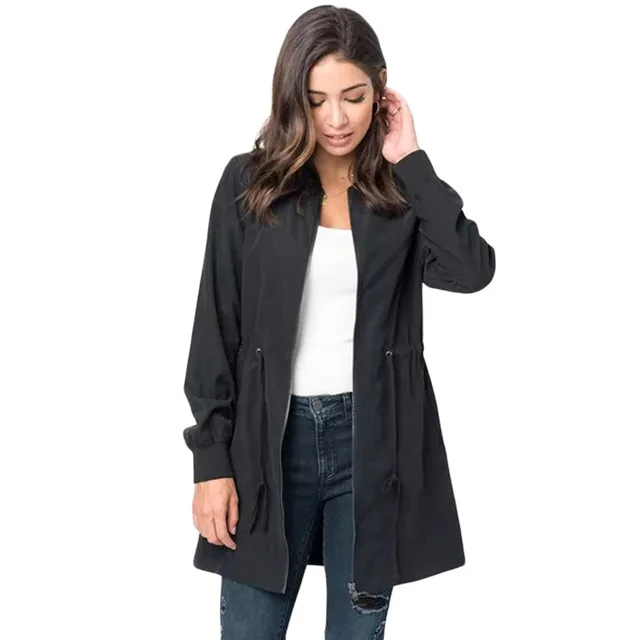 European and American women's new trench coat Black - Shop at LoveMi