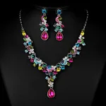 Western Wedding Photography Wedding Bride Necklace Earrings Simple Two Piece Suite Imported Transparent Diamond Jewelry - Color - View 1