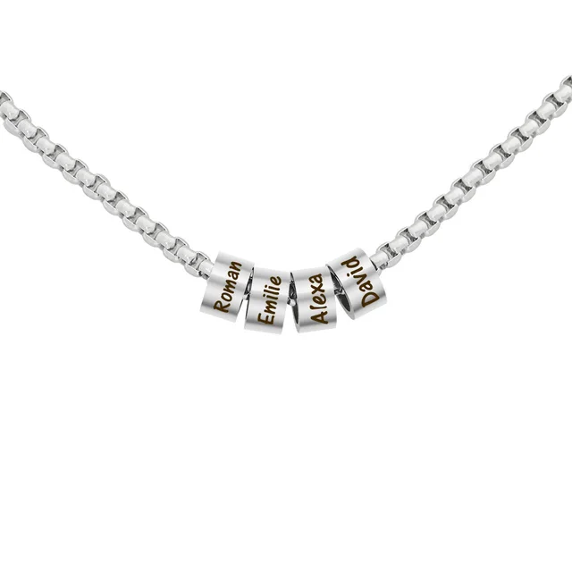 Stainless steel beaded necklace Silver - Shop at LoveMi