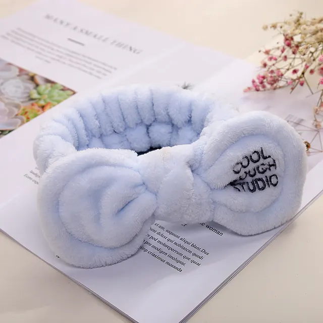 Cute Korean Style Plush Bow Hairband Women Blue - Shop at LoveMi