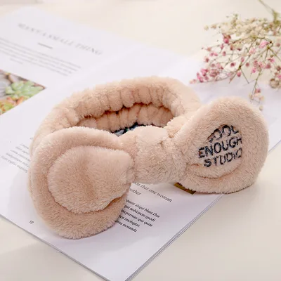 Cute Korean Style Plush Bow Hairband Women Camel - Shop at LoveMi