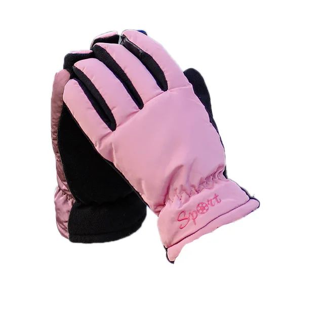 Cycling plus velvet windproof ski riding electric bike gloves Pink - Shop at LoveMi