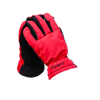 Cycling plus velvet windproof ski riding electric bike gloves Red - Shop at LoveMi