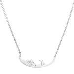 Stainless steel musical note necklace - Snowboard Silver