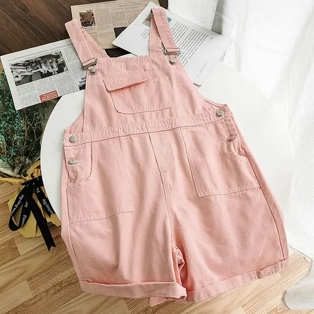 Wide Leg Pants Purple Overalls Women's Summer Casual Shorts Pink - Shop at LoveMi