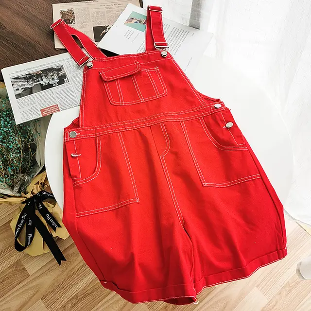 Wide Leg Pants Purple Overalls Women's Summer Casual Shorts Red - Shop at LoveMi