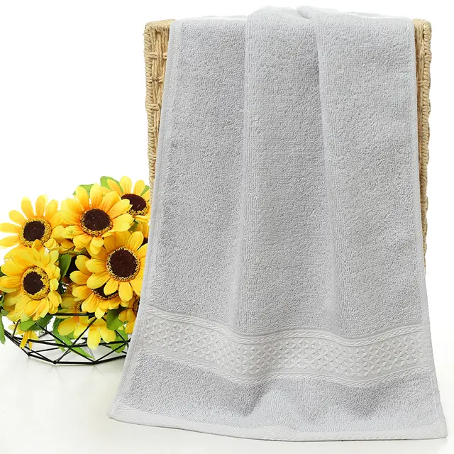 Pure cotton plain towel bath towel Light Grey - Shop at LoveMi