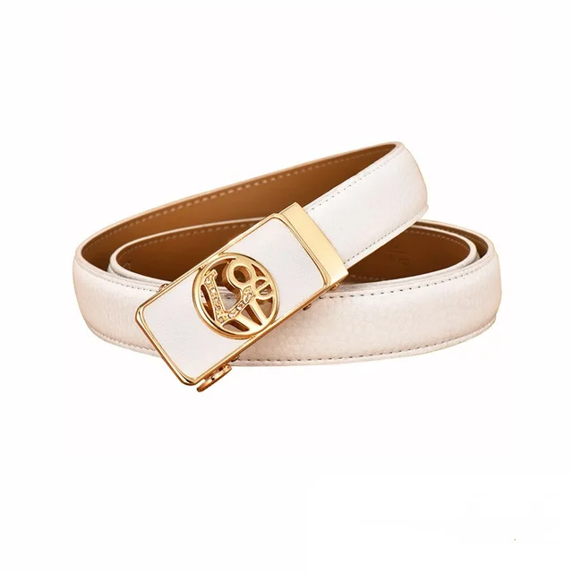 Automatic buckle casual all match Korean belt White - Shop at LoveMi