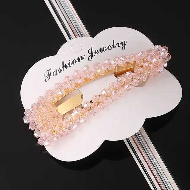 Color crystal hair accessories Pink Water Drop - Shop at LoveMi