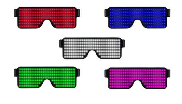 Led Luminous New Holiday Multi function Display Glasses Red Light - Shop at LoveMi