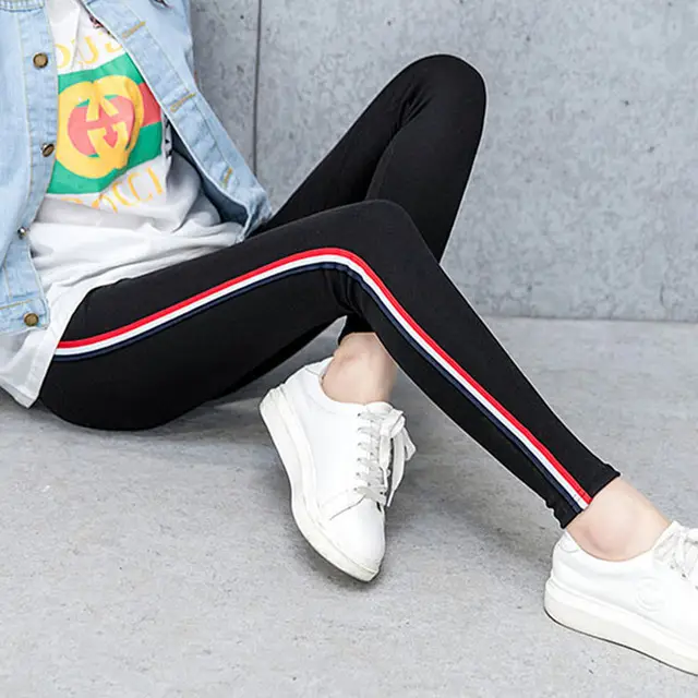Women Casual High stretch Leggings Pants Black Red - Shop at LoveMi