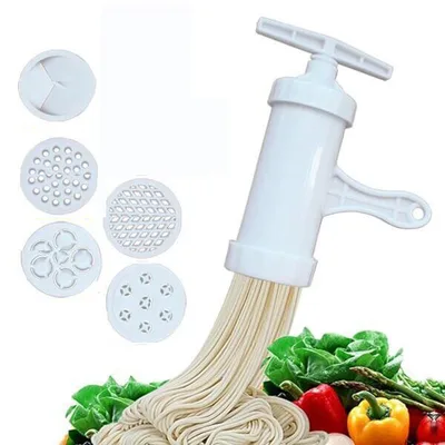 Manual Noodle Maker Press Pasta Maker Machine Crank Cutter Cookware With 5 Pressing Molds Making Spaghetti Kitchen Cooking Tools 01Noodle Machine - Shop at LoveMi