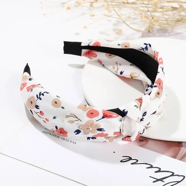Summer Small Floral Cross Headband Women White - Shop at LoveMi