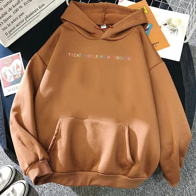 Colorful printed Hoodie - Coffee