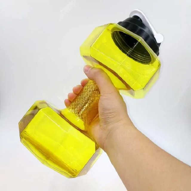 PET Material Gym Large capacity Dumbbell Water Bottle Yellow - Shop at LoveMi