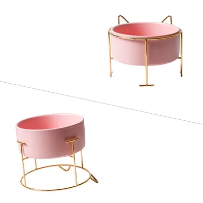 Cervical protection pet bowl Pink Round Bowl - Shop at LoveMi