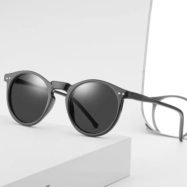 Ladies Polarized Glasses Retro Driving Mirror Black Grey - Shop at LoveMi