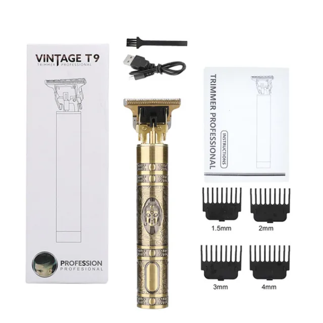 Hair salon special lettering zero pitch electric hair clipper Gold Usb A - Shop at LoveMi