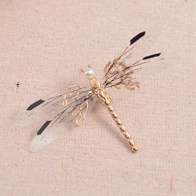 Golden Three dimensional Dragonfly Hairpin Antique Alloy Jewelry cChildren Girls Korean Version Golden - Shop at LoveMi