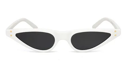 Retro sunglasses cat eye sunglasses ladies glasses White - Shop at LoveMi