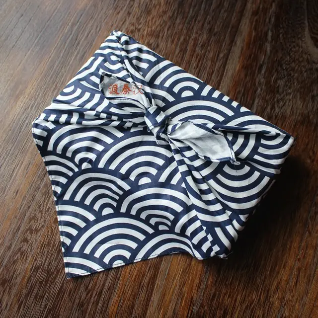 Japanese style suede wrapped lunch cloth Navy Blue - Shop at LoveMi