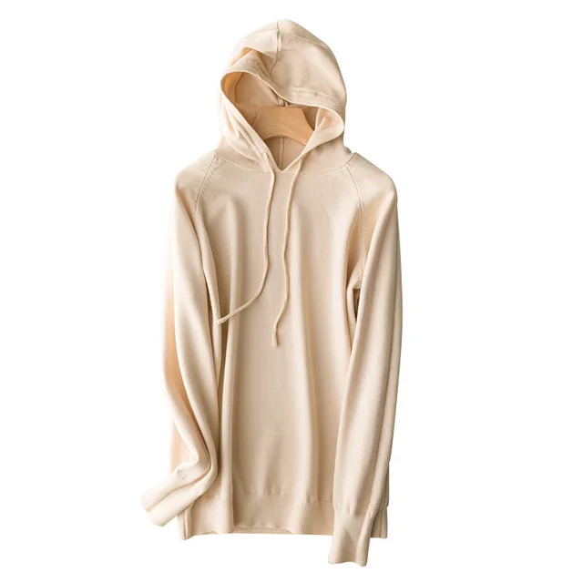 Spring and autumn hooded sweater women pullover Apricot - Shop at LoveMi
