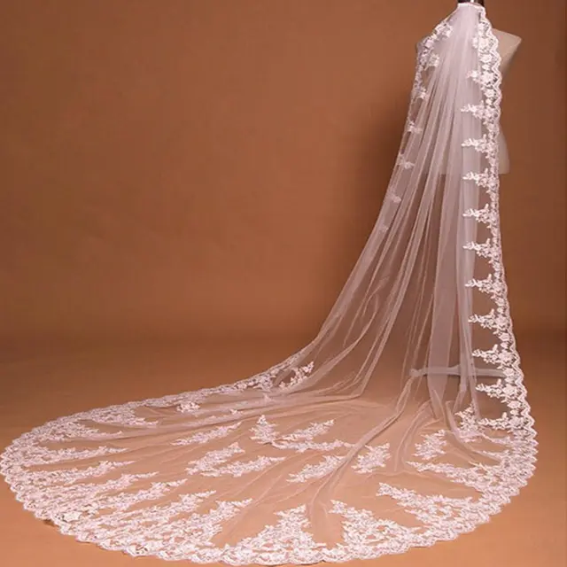 Long tail lace veil White - Shop at LoveMi