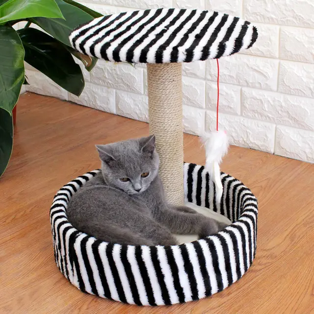Cat tree small sisal toy jumping platform four seasons cat house Black Stripe - Shop at LoveMi