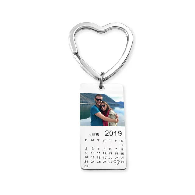 Photo anniversary custom keychain Silver - Shop at LoveMi