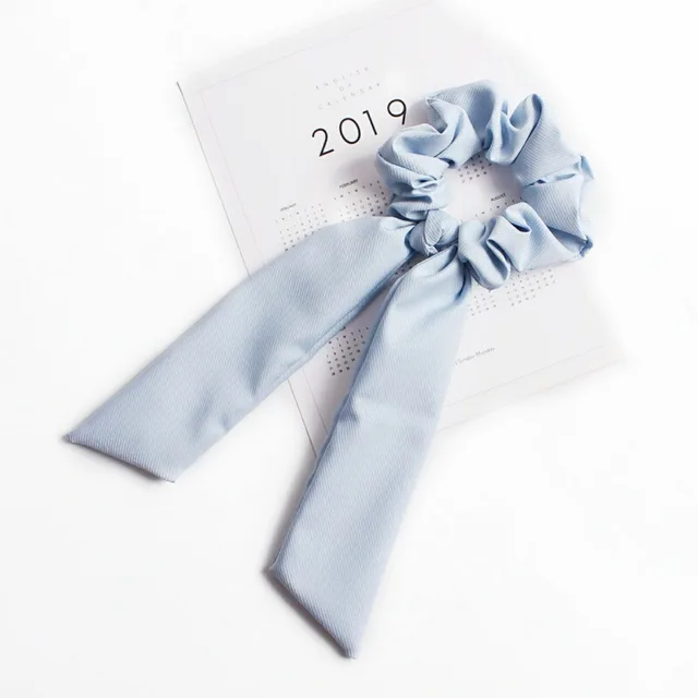 Pure color chiffon streamer large intestine Blue - Shop at LoveMi
