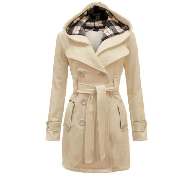 Double breasted mid length coat Beige - Shop at LoveMi