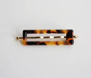 South Korea's Dongdaemun direct delivery Personality minimalist small and versatile leopard pattern side clips Hairpin word clip - Square