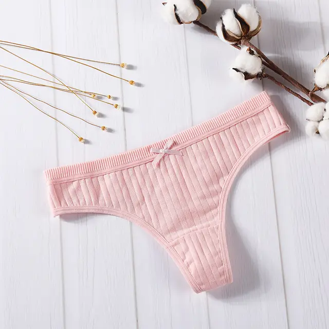 Women's cotton thong Light Pink - Shop at LoveMi