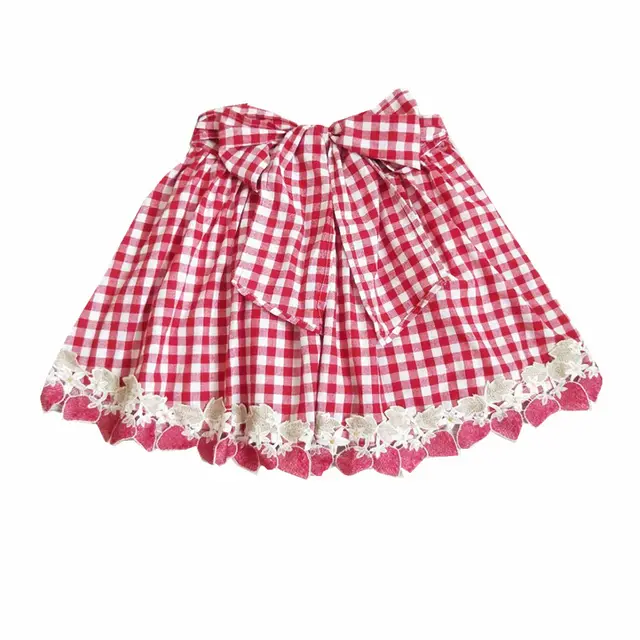 Red plaid bow skirt Red - Shop at LoveMi