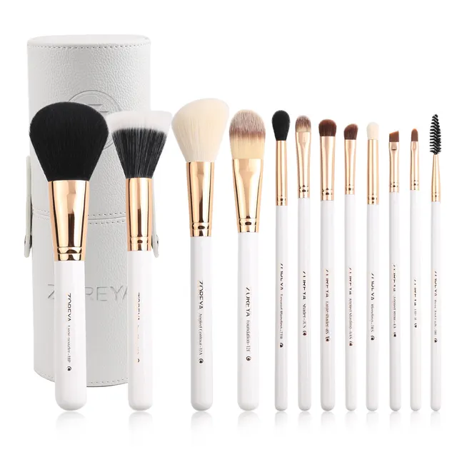 Man made fiber color tube makeup brush set White - Shop at LoveMi