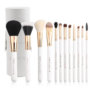 Man-made fiber color tube makeup brush set - White