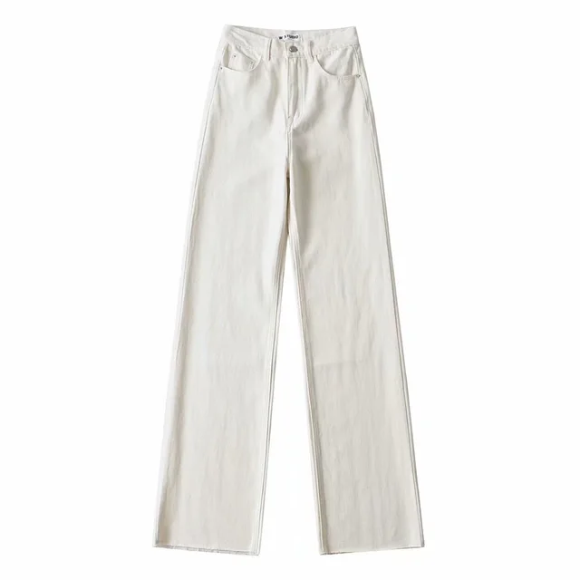 Light color retro high waist jeans women new style White - Shop at LoveMi