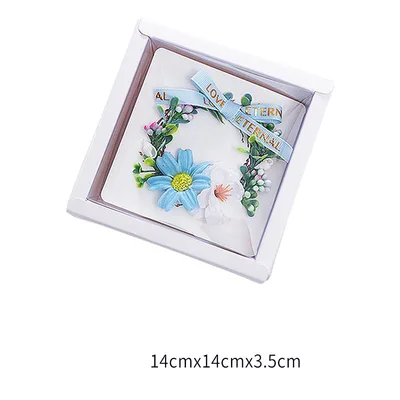 Everlasting Flower Blessing Greeting Card Wreath Blue - Shop at LoveMi