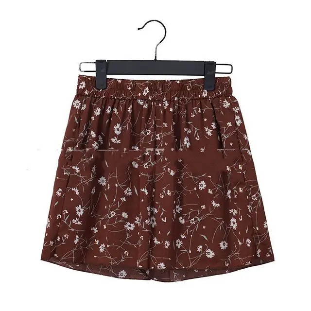 Floral chiffon shorts plus size polka dot shorts Red Wine - Shop at LoveMi