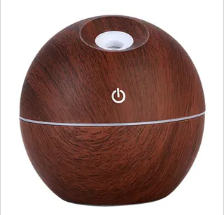 USB Aroma Essential Oil Ultrasonic Cold Steam Diffuser Air Humidifier Purifier 7 Color Change LED Night Light for Home Office - 2 Dark Wood