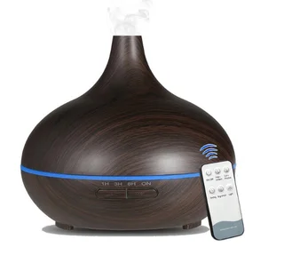 Creative Home Appliance Full Wood Grain Remote Control Aromatherapy Lamp - Dark Remote Control