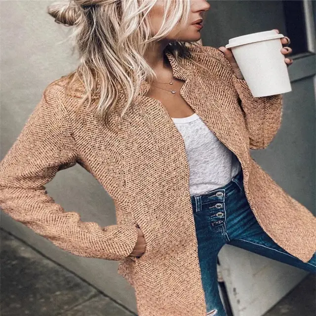 Thick high end short woolen coat Khaki - Shop at LoveMi