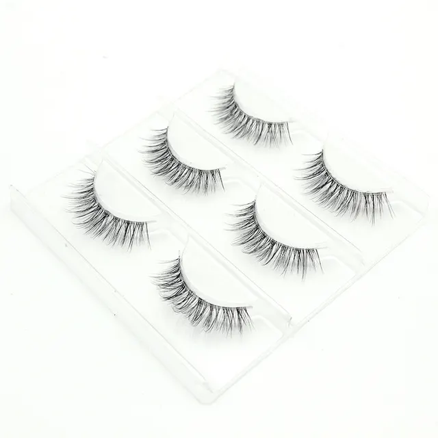 3D stereo handmade false eyelashes Black 3Pairs Set - Shop at LoveMi