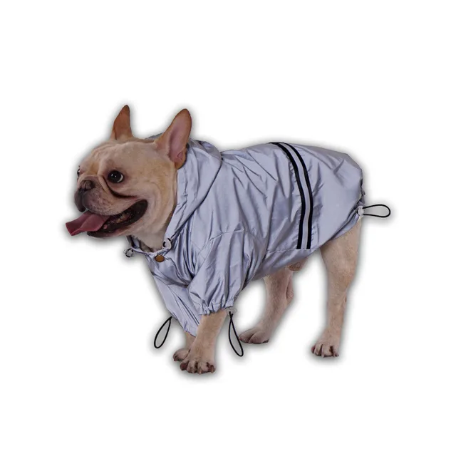 Pet reflective waterproof raincoat Grey - Shop at LoveMi