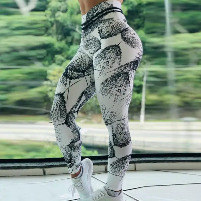 Feather Raindrop Sports Leggings White - Shop at LoveMi