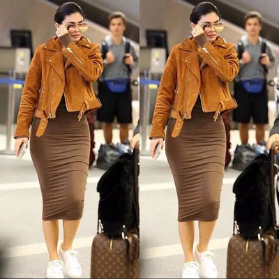 Women's autumn tight fitting hip skirt Khaki - Shop at LoveMi