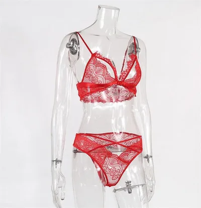 Lace erotic lingerie set Red - Shop at LoveMi